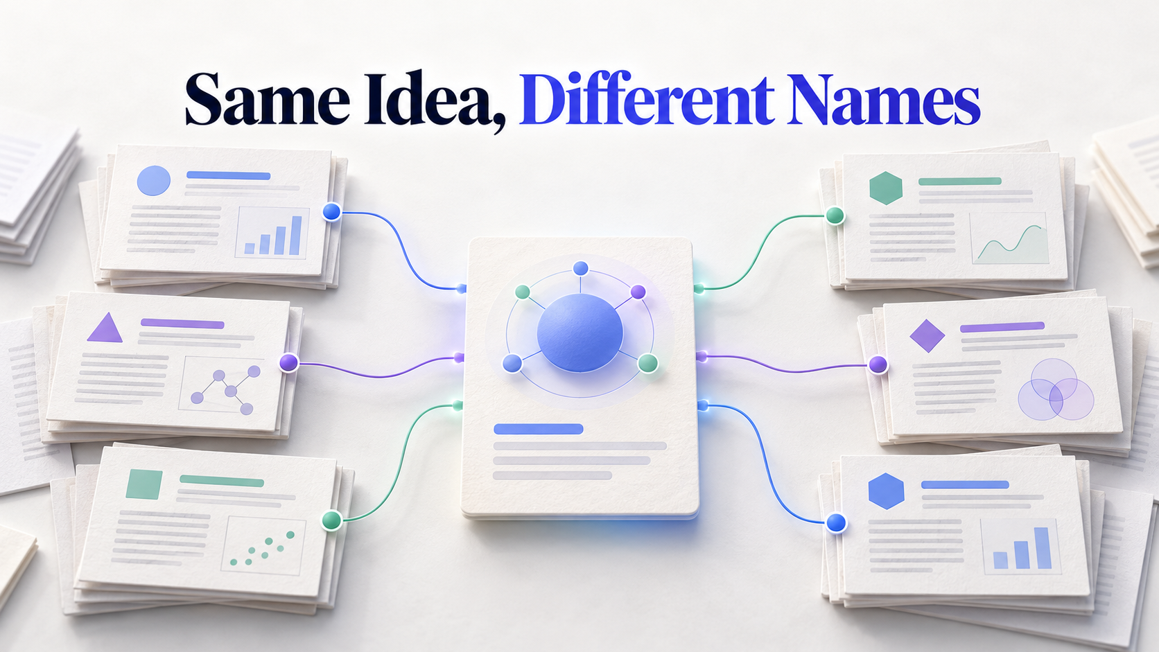 A practical research workflow for how to compare papers that use different names for the same idea.